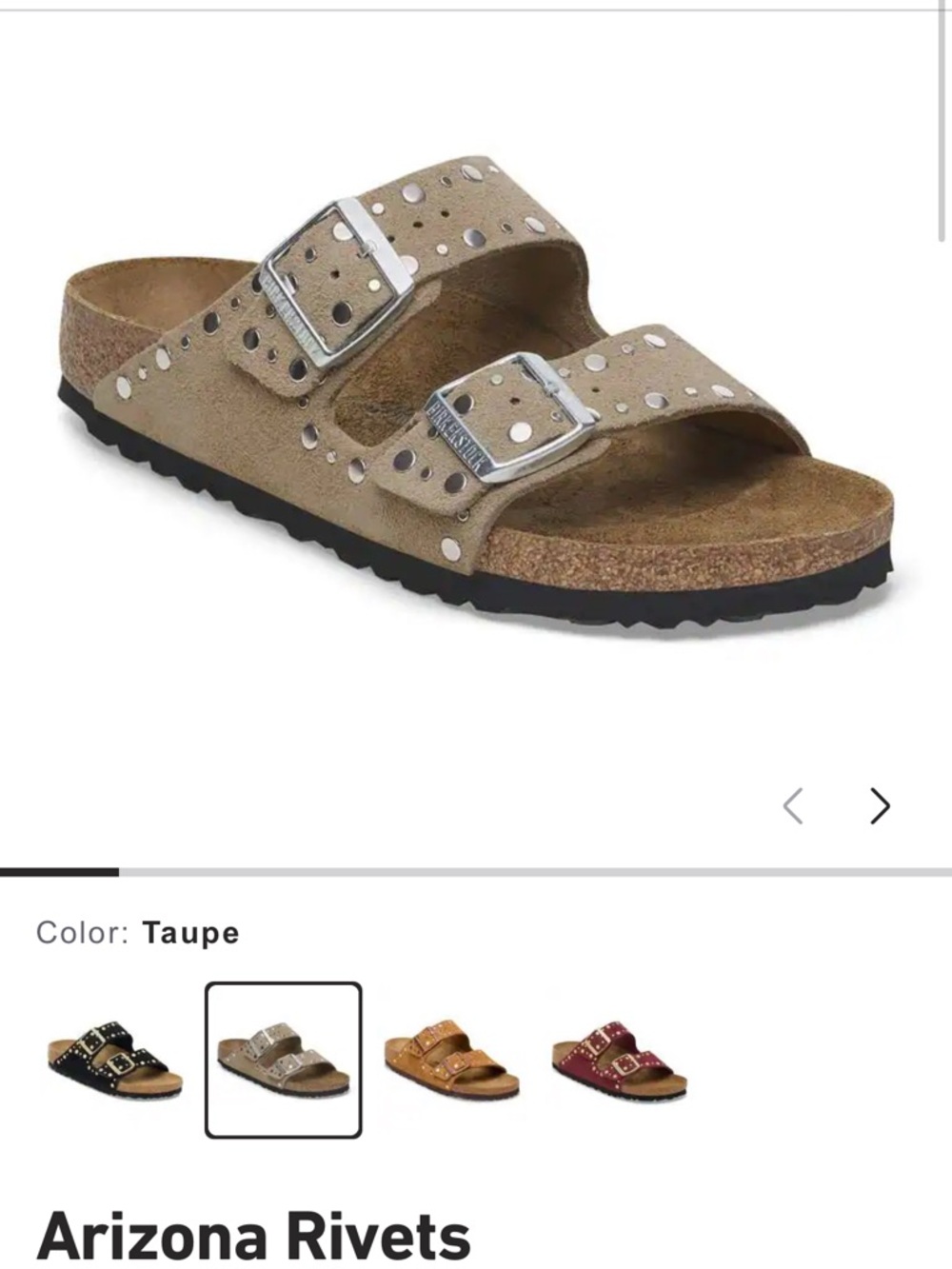 Birkenstock Taupe Arizona Rivets Double-Buckle Sandal